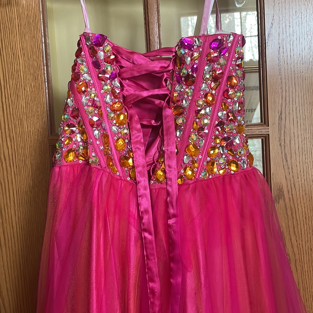 Pink Corset Prom Dress (size 0) - Picture 3 of 5